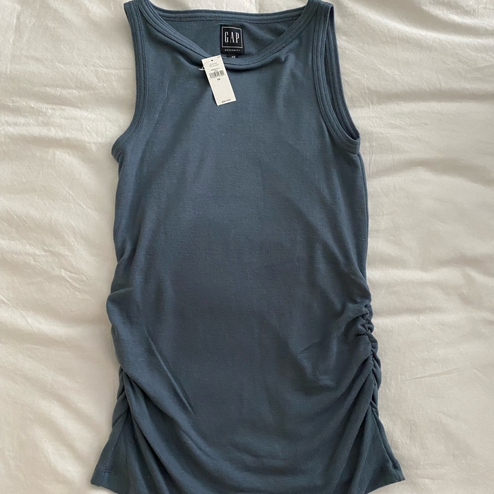 Gap Maternity Tank XS Off Heather Blue